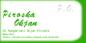 piroska okjan business card